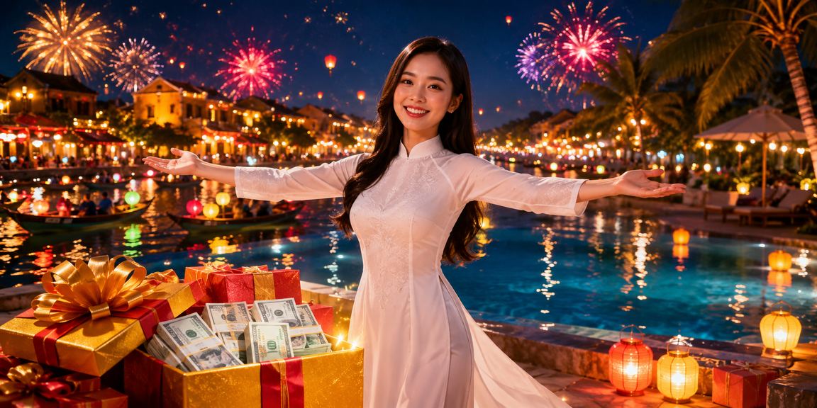 Người phụ nữ mặc áo dài truyền thống tại Hội An tham gia dịch vụ cá cược trực tuyến
