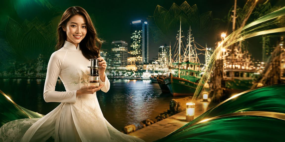 Khung cảnh Nha Trang về đêm với người dùng tham gia casino jackpot trên điện thoại